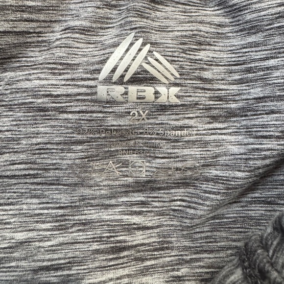 RBX Womens Loose Fit  Heathered Gray Scuba Hooded Workout Top w Thumbholes Sz 2X - Picture 4 of 10